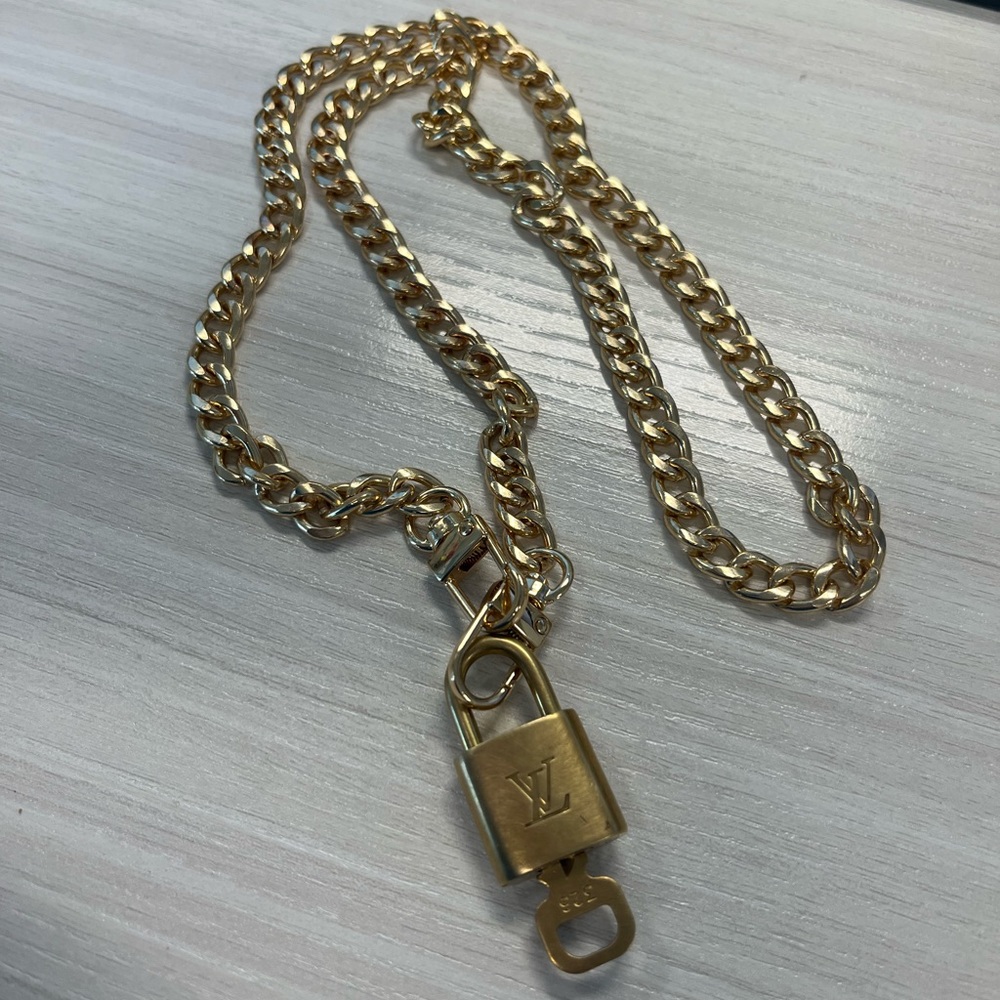 Louis Vuitton lock and key with chain